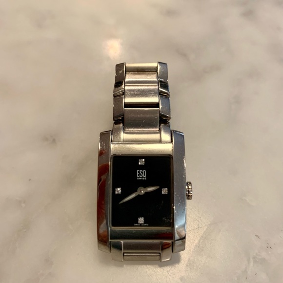 ESQ MOVADO Venture Stainless Steel Diamond Quartz Tank Ladies Watch - Picture 5 of 9